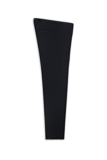 Koyu Lacivert Slim Fit Dar Kesim Yünlü Klasik Kumaş Pantolon