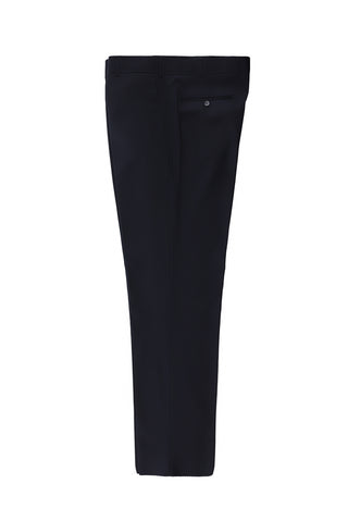  Koyu Lacivert Relaxed Fit Rahat Kesim Yünlü Klasik Kumaş Pantolon