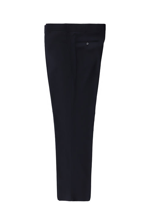 Koyu Lacivert 4 Drop Relaxed Fit Rahat Kesim Yünlü Klasik Kumaş Pantolon