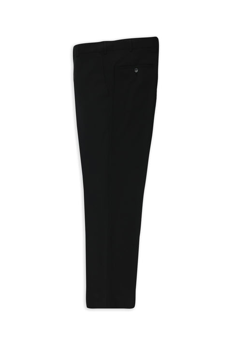 Siyah 4 Drop Relaxed Fit Rahat Kesim Yünlü Klasik Pantolon