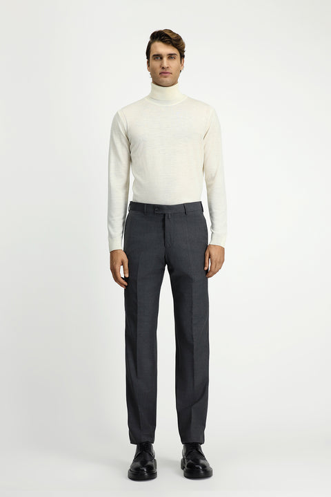 Orta Füme 6 Drop Regular Fit Standart Kesim Yünlü Klasik Kumaş Pantolon