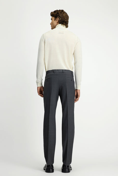 Orta Füme 6 Drop Regular Fit Standart Kesim Yünlü Klasik Kumaş Pantolon