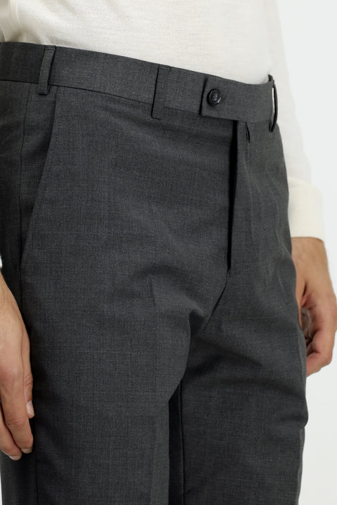 Orta Füme 6 Drop Regular Fit Standart Kesim Yünlü Klasik Kumaş Pantolon