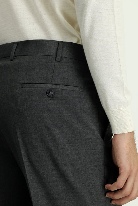 Orta Füme 6 Drop Regular Fit Standart Kesim Yünlü Klasik Kumaş Pantolon