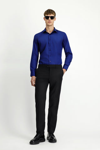  Siyah 4 Drop Relaxed Fit Rahat Kesim Yünlü Klasik Kumaş Pantolon
