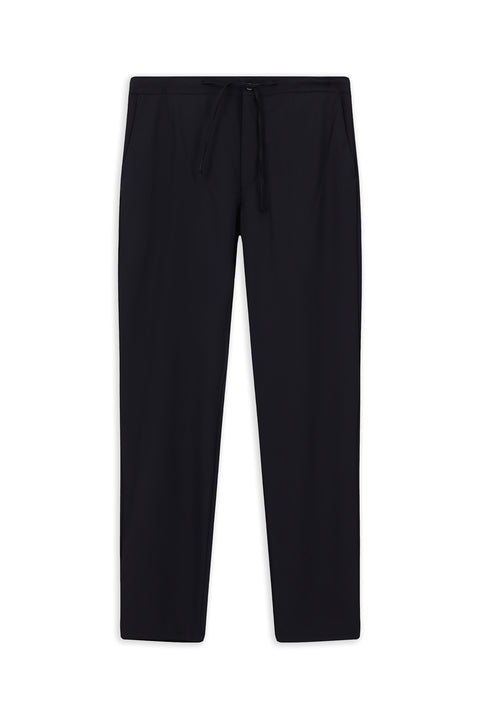 Koyu Lacivert Techno-Line 4 Drop Relaxed Fit Rahat Kesim Beli Lastikli İpli Likralı Klasik Kumaş Pantolon