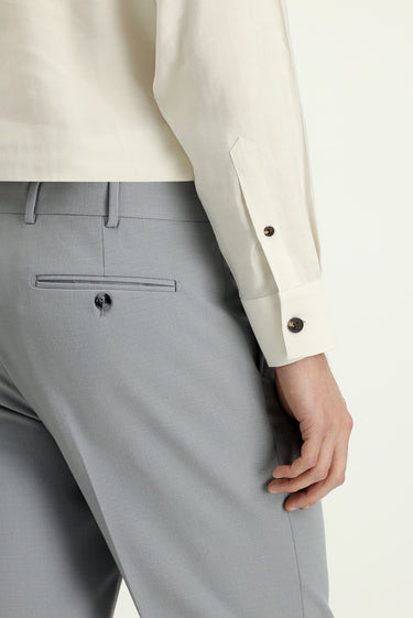 Orta Gri Relaxed Fit Rahat Kesim Likralı Klasik Kumaş Pantolon