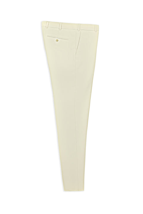 Krem 7 Drop Slim Fit Dar Kesim Likralı Klasik Kumaş Pantolon