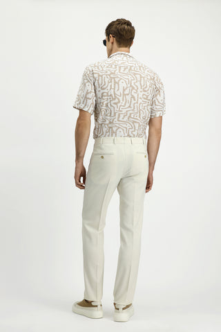  Krem 7 Drop Slim Fit Dar Kesim Likralı Klasik Kumaş Pantolon