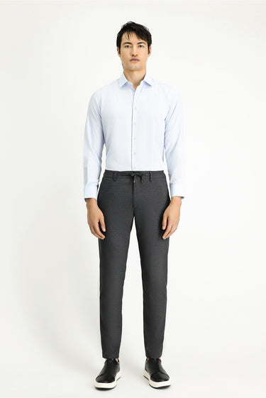 Orta Antrasit 6 Drop Regular Fit Standart Kesim Beli Bağcıklı Lastikli Pantolon