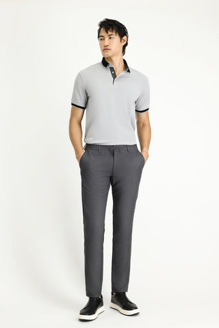  Orta Füme 7 Drop Slim Fit Dar Kesim Beli Bağcıklı Lastikli Pantolon