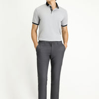 Orta Füme 7 Drop Slim Fit Dar Kesim Beli Bağcıklı Lastikli Pantolon