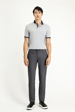  Orta Füme Slim Fit Dar Kesim Beli Lastikli İpli Likralı Pantolon