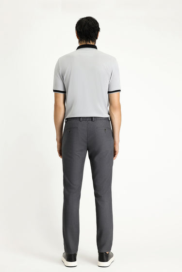 Orta Füme 7 Drop Slim Fit Dar Kesim Beli Bağcıklı Lastikli Pantolon