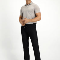 Siyah Regular Fit Beli Lastikli İpli Likralı Pantolon