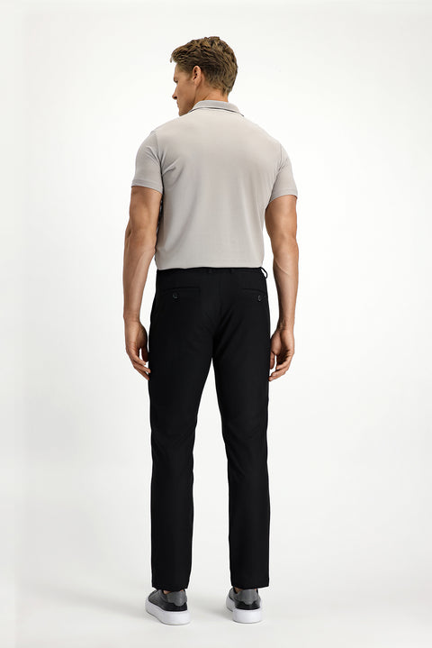 Siyah 6 Drop Regular Fit Standart Kesim Beli Lastikli İpli Spor Pantolon