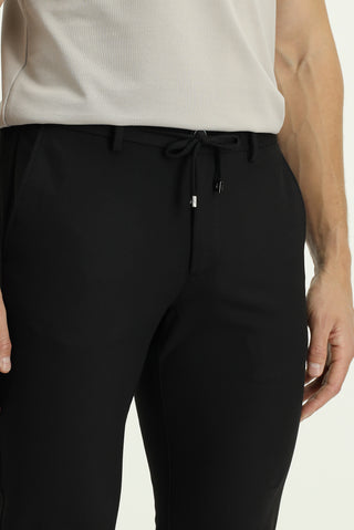  Siyah 6 Drop Regular Fit Standart Kesim Beli Lastikli İpli Spor Pantolon