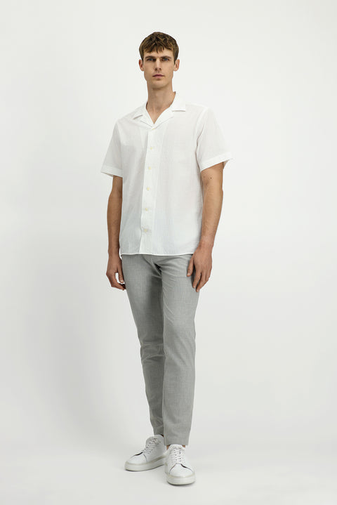 Light Grey Regular Fit Standard Cut Elasticated Waist Drawstring Stretch Trousers