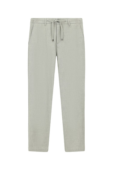 Açık Gri Regular Fit Beli Lastikli İpli Likralı Pantolon