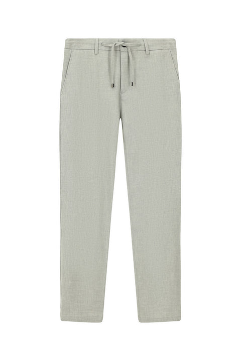 Açık Gri 6 Drop Regular Fit Standart Kesim Beli Lastikli İpli Likralı Pantolon