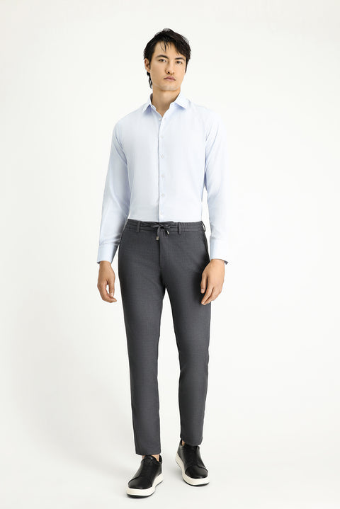 Orta Füme 6 Drop Regular Fit Standart Kesim Beli Lastikli İpli Spor Pantolon