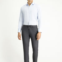 Mid Smoke Regular Fit Standard Cut Elasticated Waist Drawstring Stretchy Trousers