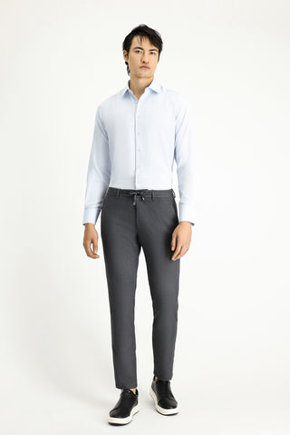  Orta Füme 6 Drop Regular Fit Standart Kesim Beli Lastikli İpli Likralı Pantolon