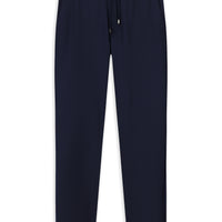 Orta Lacivert Regular Fit Standart Kesim Beli Lastikli İpli Likralı Pantolon