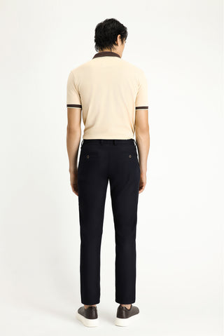  Koyu Lacivert 6 Drop Regular Fit Standart Kesim Beli Lastikli ?pli Likral? Pantolon-Ki??l?