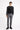 Siyah Super Slim Fit Ekstra Dar Kesim Beli Lastikli İpli Desenli Likralı Klasik Kumaş Pantolon