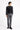 Siyah Super Slim Fit Ekstra Dar Kesim Beli Lastikli İpli Desenli Likralı Klasik Kumaş Pantolon
