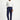 Orta Lacivert Super Slim Fit Ekstra Dar Kesim Beli Lastikli İpli Desenli Likralı Klasik Kumaş Pantolon