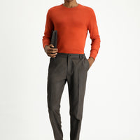 Koyu Kahve 7 Drop Super Slim Fit Eksra Dar Kesim Beli Lastikli Likralı Klasik Kumaş Pantolon