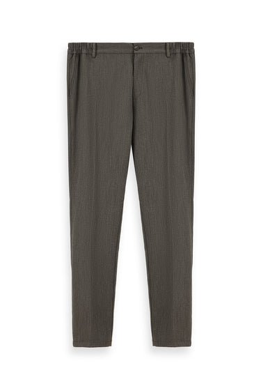 Koyu Kahve Super Slim Fit Ekstra Dar Kesim Beli Lastikli Likralı Klasik Kumaş Pantolon