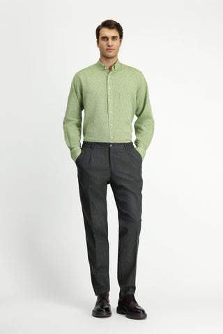  Koyu Haki Super Slim Fit Ekstra Dar Kesim Beli Lastikli Likralı Klasik Kumaş Pantolon