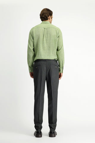  Koyu Haki Super Slim Fit Ekstra Dar Kesim Beli Lastikli Likralı Klasik Kumaş Pantolon