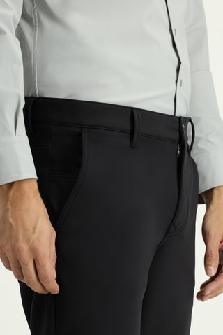  Siyah Techno-Line 7 Drop Slim Fit Dar Kesim Likralı Klasik Kumaş Pantolon