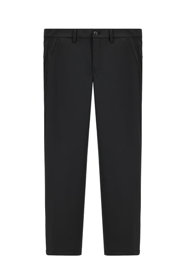 Siyah Techno-Line Slim Fit Dar Kesim Likralı Klasik Kumaş Pantolon