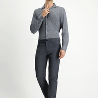 Medium Gray 6 Drop Regular Fit Standard Cut Wool Fabric Trousers