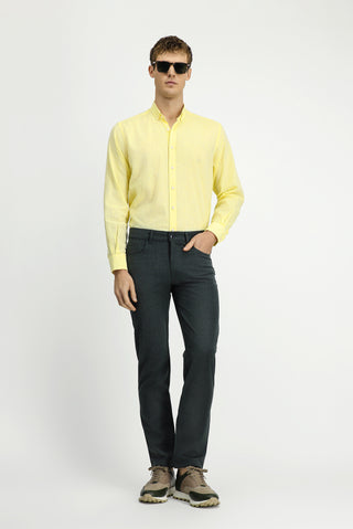  Koyu Yeşil Slim Fit Dar Kesim Yünlü Kumaş Pantolon