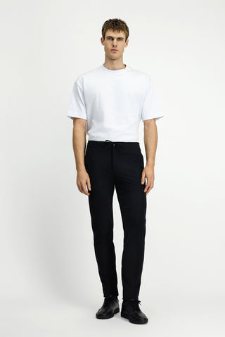  Siyah 7 Drop Slim Fit Dar Kesim Beli Lastikli ?pli Klasik Kuma? Pantolon-Ki??l?