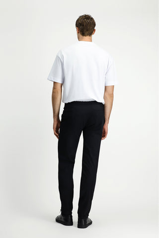  Siyah 7 Drop Slim Fit Dar Kesim Beli Lastikli ?pli Klasik Kuma? Pantolon-Ki??l?