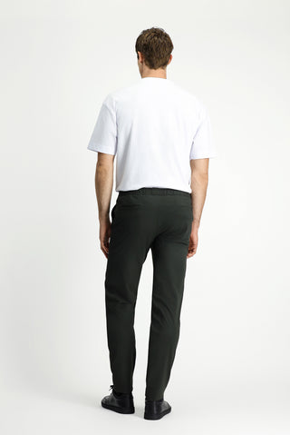  Asker Haki 7 Drop Slim Fit Dar Kesim Beli Lastikli ?pli Klasik Kuma? Pantolon-Ki??l?