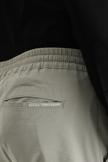 Açık Vizon Techno-Line Slim Fit Dar Kesim Beli Lastikli İpli Klasik Kumaş Pantolon