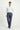 Açık Lacivert Slim Fit Dar Kesim Desenli Keten Karışımlı Pileli Klasik Kumaş Pantolon
