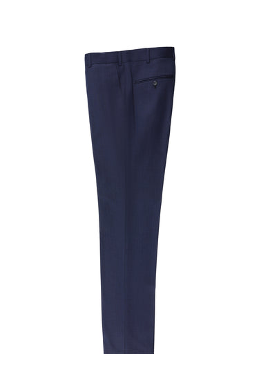  Orta Lacivert Slim Fit Dar Kesim Klasik Desenli Kumaş Pantolon