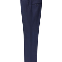 Orta Lacivert Slim Fit Dar Kesim Klasik Desenli Kumaş Pantolon