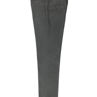 Koyu Füme Slim Fit Dar Kesim Yünlü Klasik Desenli Kumaş Pantolon