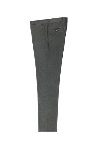  Koyu Füme 7 Drop Slim Fit Dar Kesim Yünlü Klasik Desenli Kumaş Pantolon
