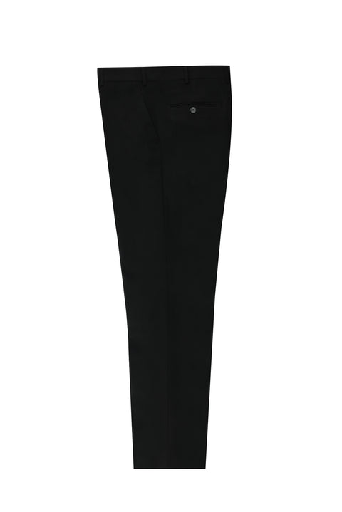 Siyah 4 Drop Relaxed Fit Rahat Kesim Yünlü Klasik Kumaş Pantolon